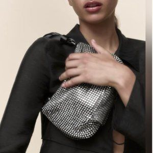 NWT SPARKLY SHOULDER BAG  BLACK - REF. 6686/010.